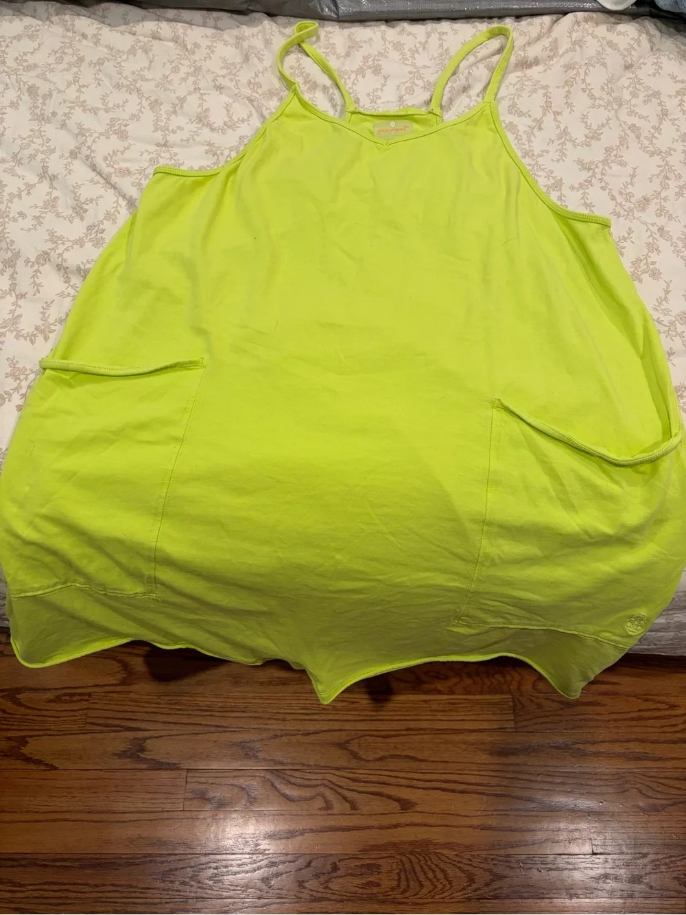 Free People Hot Shot Neon Lime Green Romper with Pockets